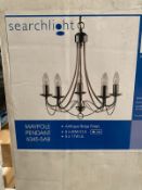 1 x Searchlight Maypole Pendant in Antique Brass - Ref: 6345-5AB - New and Boxed - RRP: £120