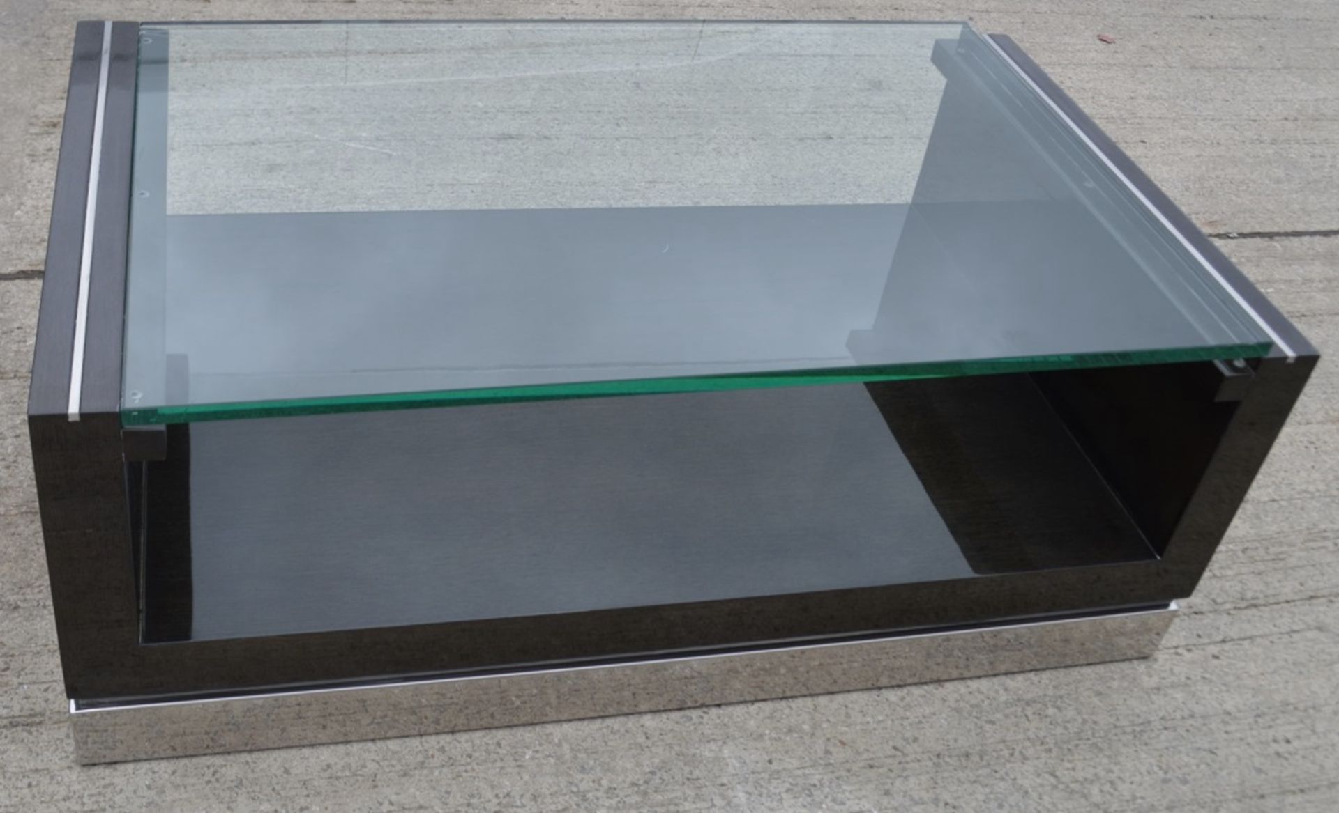 1 x JUSTIN VAN BREDA 'MEL' Designer Glass Topped Mahogany Coffee Table - Original Price £2,500 - Image 2 of 7