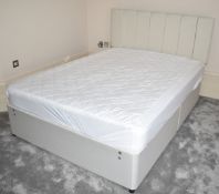 1 x Bensons King Size Diven Bed With Headboard and Kenova King Size Mattress With Protector