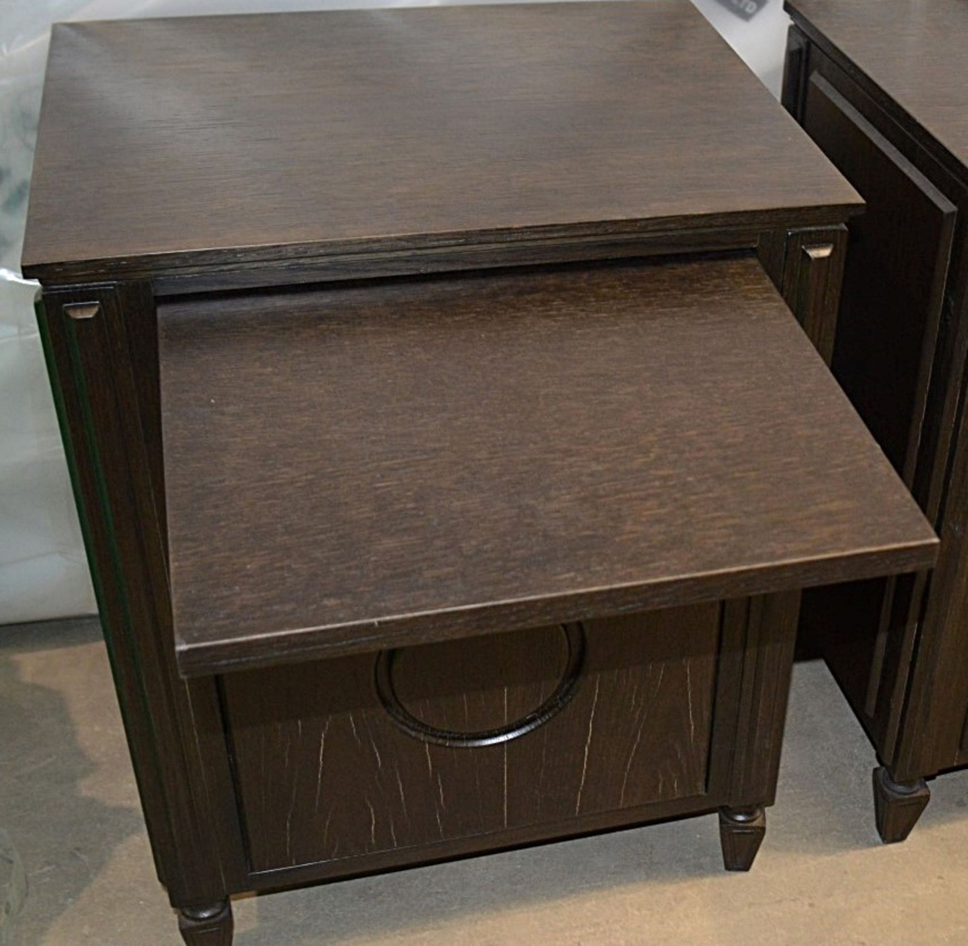 A Pair Of JUSTIN VAN BREDA 'Amelia' Bedside Cabinets In Dark Grey Oak - Total Original Price £2,720 - Image 8 of 10