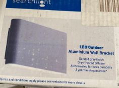1 x Searchlight LED Outdoor Aluminium Wall Bracket - Ref: 2562GY - New and Boxed - RRP: £70