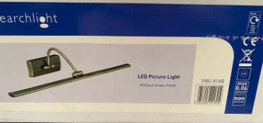 1 x Searchlight LED Picture Light in Antique Brass - Ref: 2982-81AB - New and Boxed - RRP: £130
