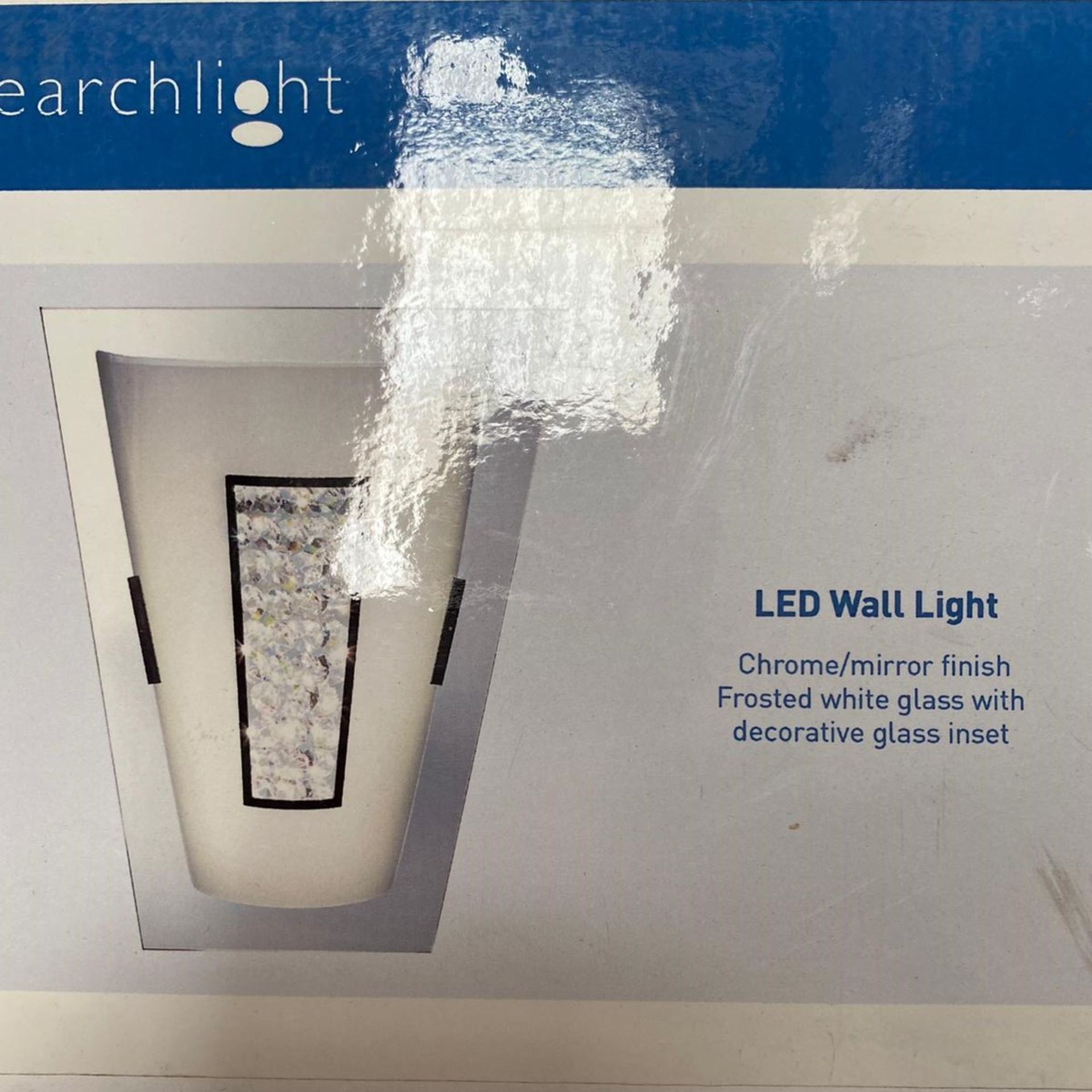 1 x Searchlight Chrome LED wall light with white glass - Ref: 3773-IP - New and Boxed - RRP: £110.40 - Image 2 of 4