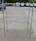 1 x Commercial Kitchen 4-Tier Wire Shelving Unit - Dimensions: W120 x D60 x H165cm