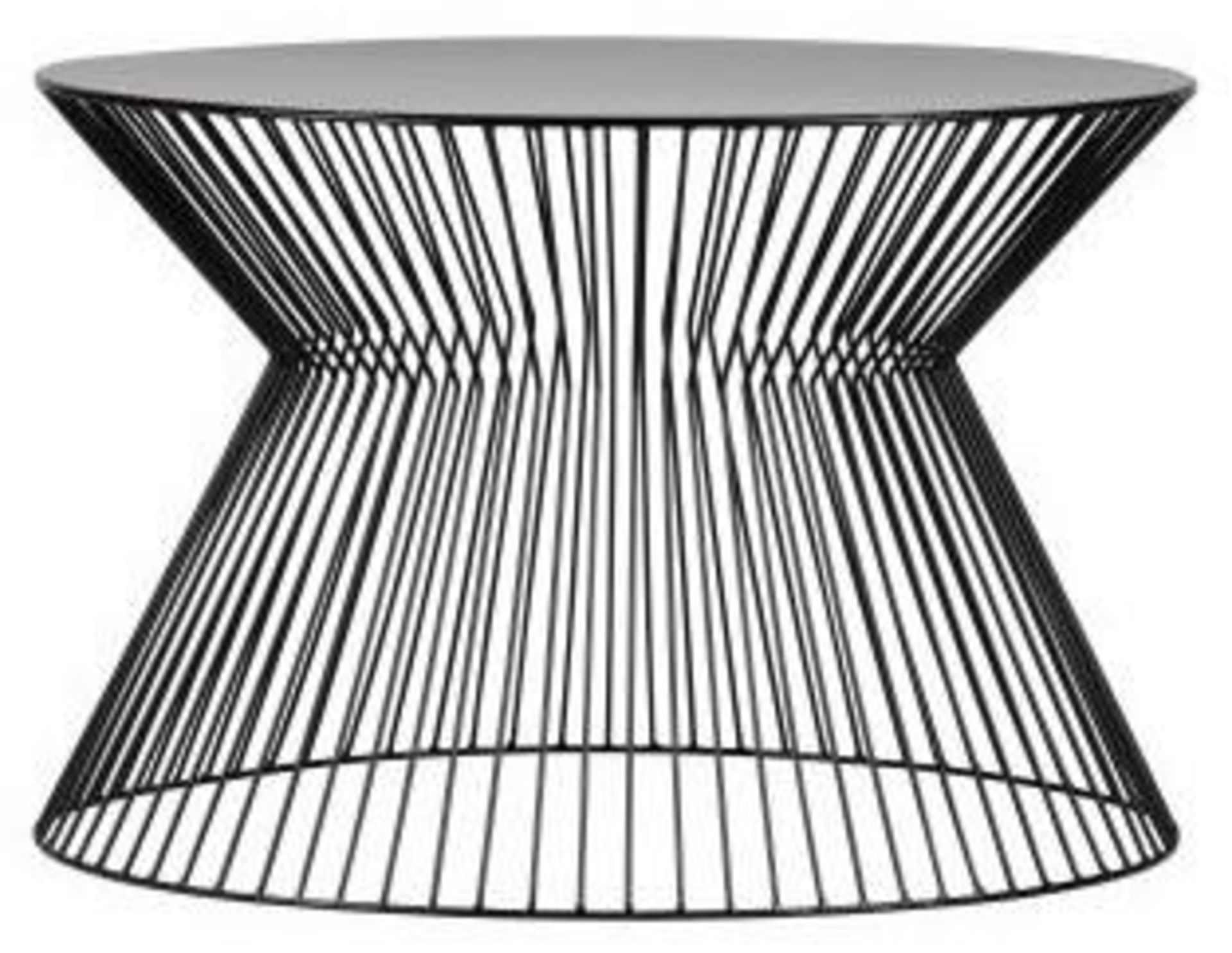 1 x 'Suus' Contemporary Diabalo Style Openwork Metal Coffee Table In Black - Dimensions: 60 × 60 × 4 - Image 2 of 2