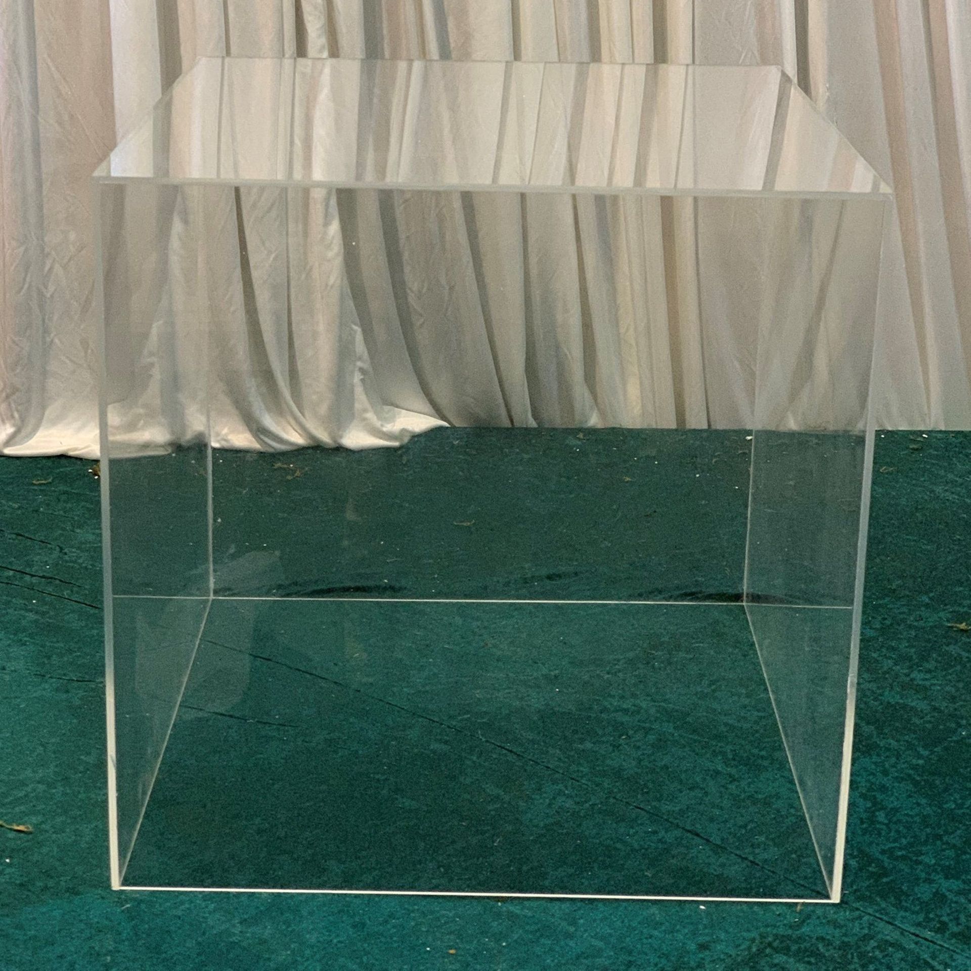 2 x Clear Acrylic 50cm Display Cubes - Dimensions: 50x50x50cm - Ref: Lot 100 - CL548 - Location: