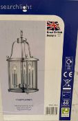 1 x Searchlight 3 Light Lantern In Polished Chrome - Ref: 3063-3CC - New and Boxed - RRP: £240
