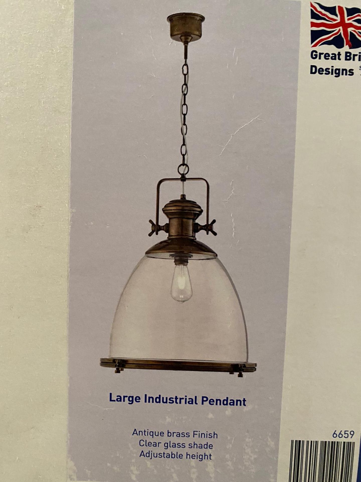 1 x Searchlight Large Industrial Pendant in Antique Brass - Ref: 6659 - New and Boxed - RRP: £550 - Image 2 of 4