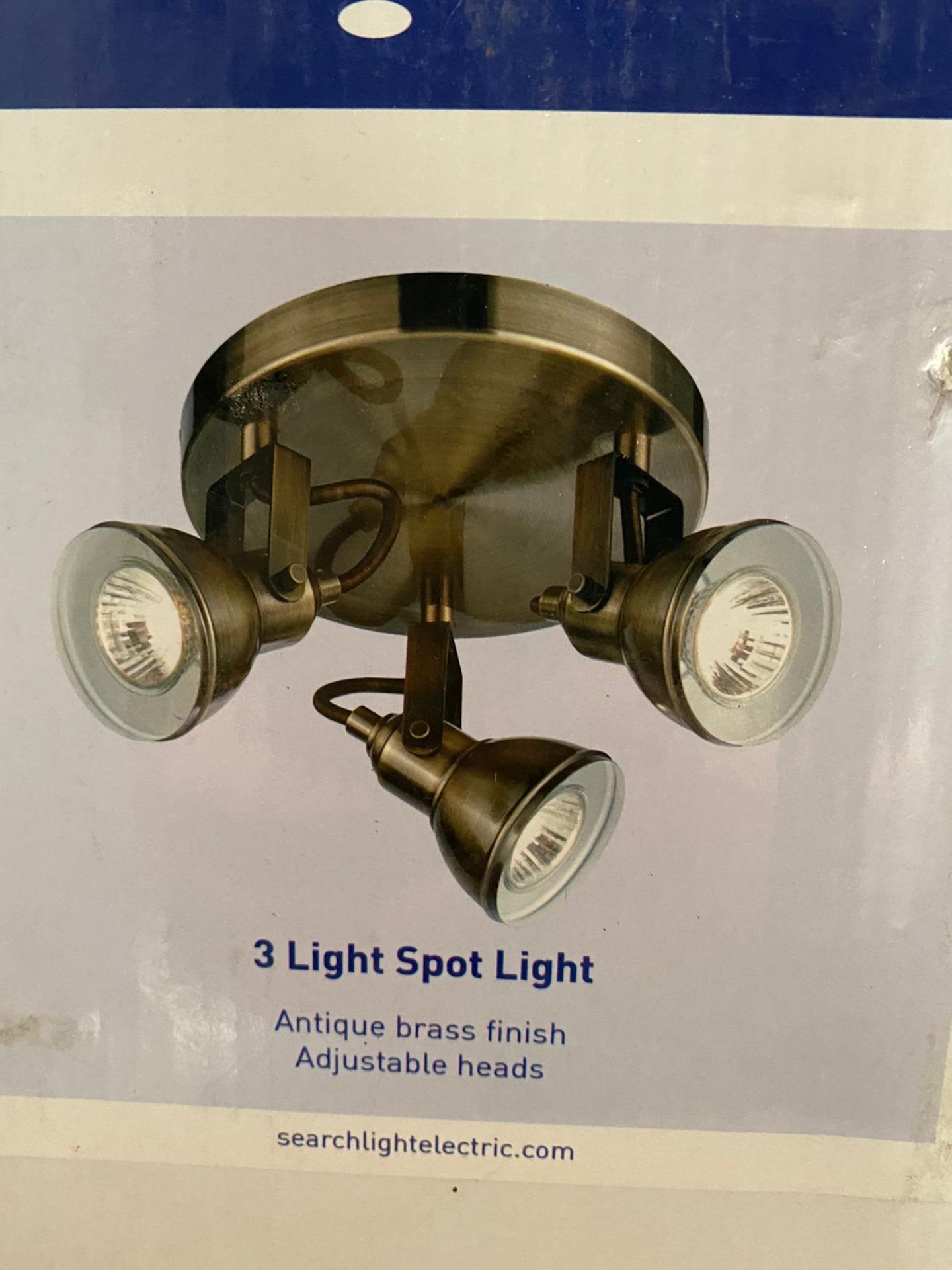 1 x Searchlight 3 Light Spot Light in Antique Brass - Ref: 1543AB - New and Boxed - RRP: £70 - Image 2 of 4