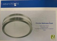 1 x Searchlight Circular Bathroom Flush in satin silver - Ref: 2641-28 - New and Boxed - RRP: £75