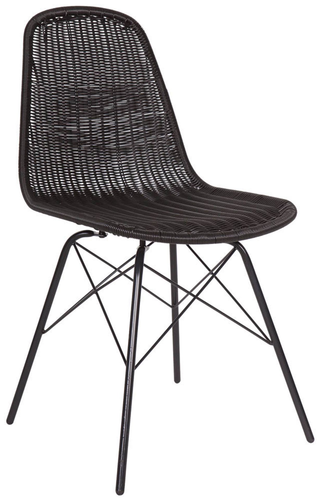 A Pair Of 'SPUN' Contemporary Rattan Chairs In Black - Brand New Boxed Stock - Dimensions: W52.5 x - Image 5 of 5