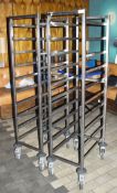 2 x Ten Tier Food Tray Stands on Castors - Ref: RB164 - CL558 - Location: Altrincham WA14This item