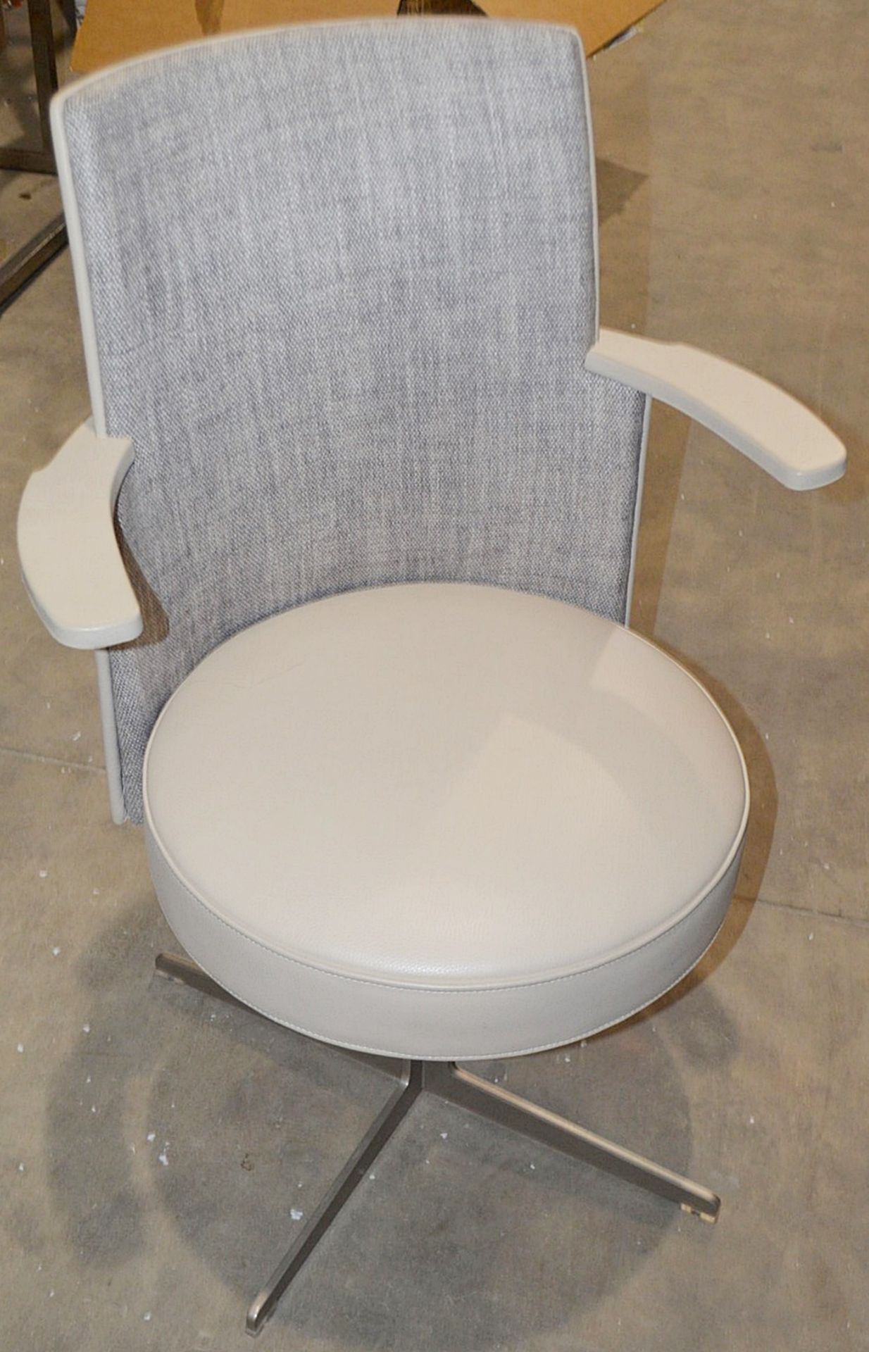 1 x POLTRONA FRAU 'Jeff' Designer Swivel Chair With Arms - Upholstered In Leather And Premium Fabric - Image 2 of 11