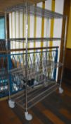 1 x Commercial Kitchen Wire Shelf Unit on Castors - Size: H180 x W120 x D80 cms - Ref: RB150 - CL558