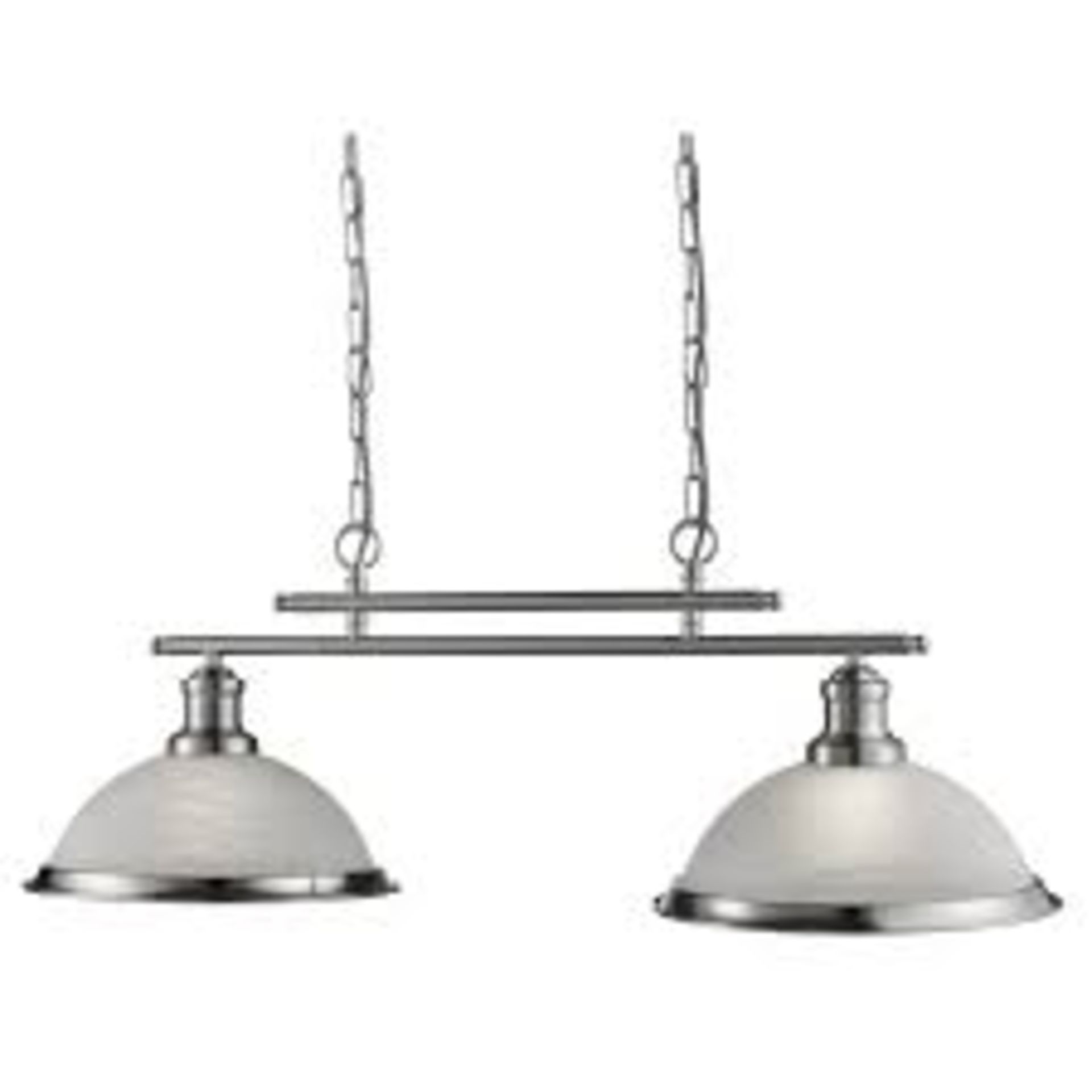 1 x Searchlight bistro 2 Light Ceiling Bar in satin silver - Ref: 2682-2SS - New Boxed - RRP: £115 - Image 2 of 3