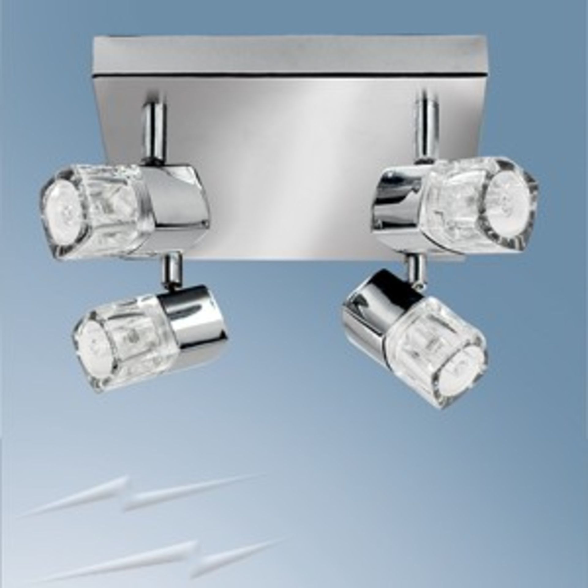 1 x Searchlight 4 LED light Spotlight Square in chrome - Ref: 7884CC - New Boxed Stock RRP: £105.60 - Image 3 of 4