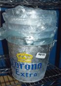 6 x Corona Extra Ice Buckets - New and Unused - Ref: RB183 - CL558 - Location: Altrincham WA14