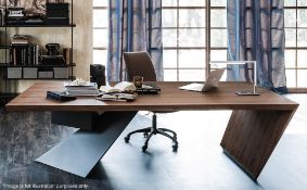 1 x CATTELAN ITALIA 'Special Nasdaq' 2.1 Metre Italian Designer Canaletto Walnut Table Top + Side