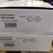 20 x Steelworx Back to Back Fixing Packs - 19mm Dia Pull Handle - Brand New Stock - Product Code: