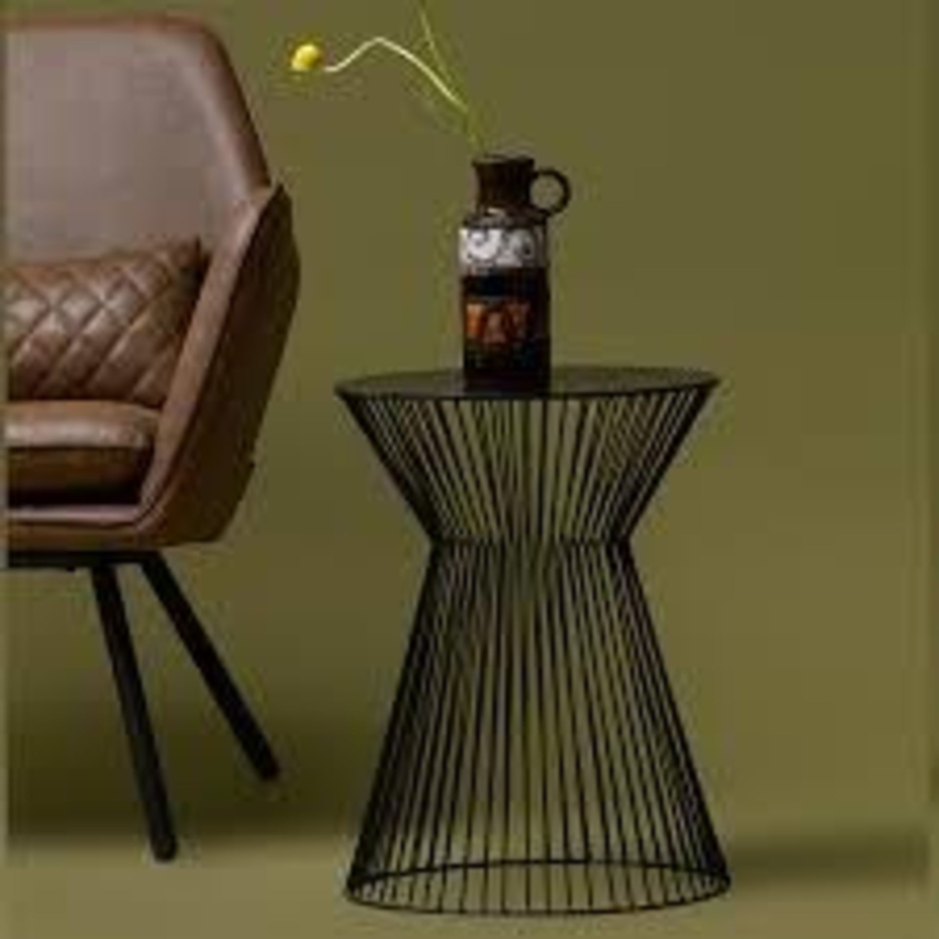 1 x 'Suus' Contemporary Diabalo Style Openwork Metal SIDE Table In Black - Dimensions: 35 × 35 × 46 - Image 3 of 3