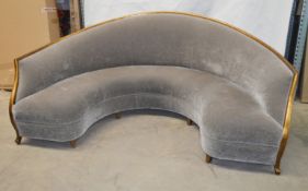 1 x Christopher Guy U-Shaped Dining Room Banquette Sofa Seating Upholstered In A Rich Grey Velvet