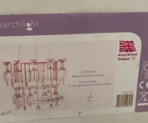 1 x Searchlight LED 2 Tiered Wine Glass pendant in chrome - Ref: 51521CC - New and Boxed - RRP: £420