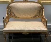 1 x Ornate Gold 2 Seater Plush Bench/Sofa - Ref: Lot 5 - CL548 - Location: Near Market HarboroughAll