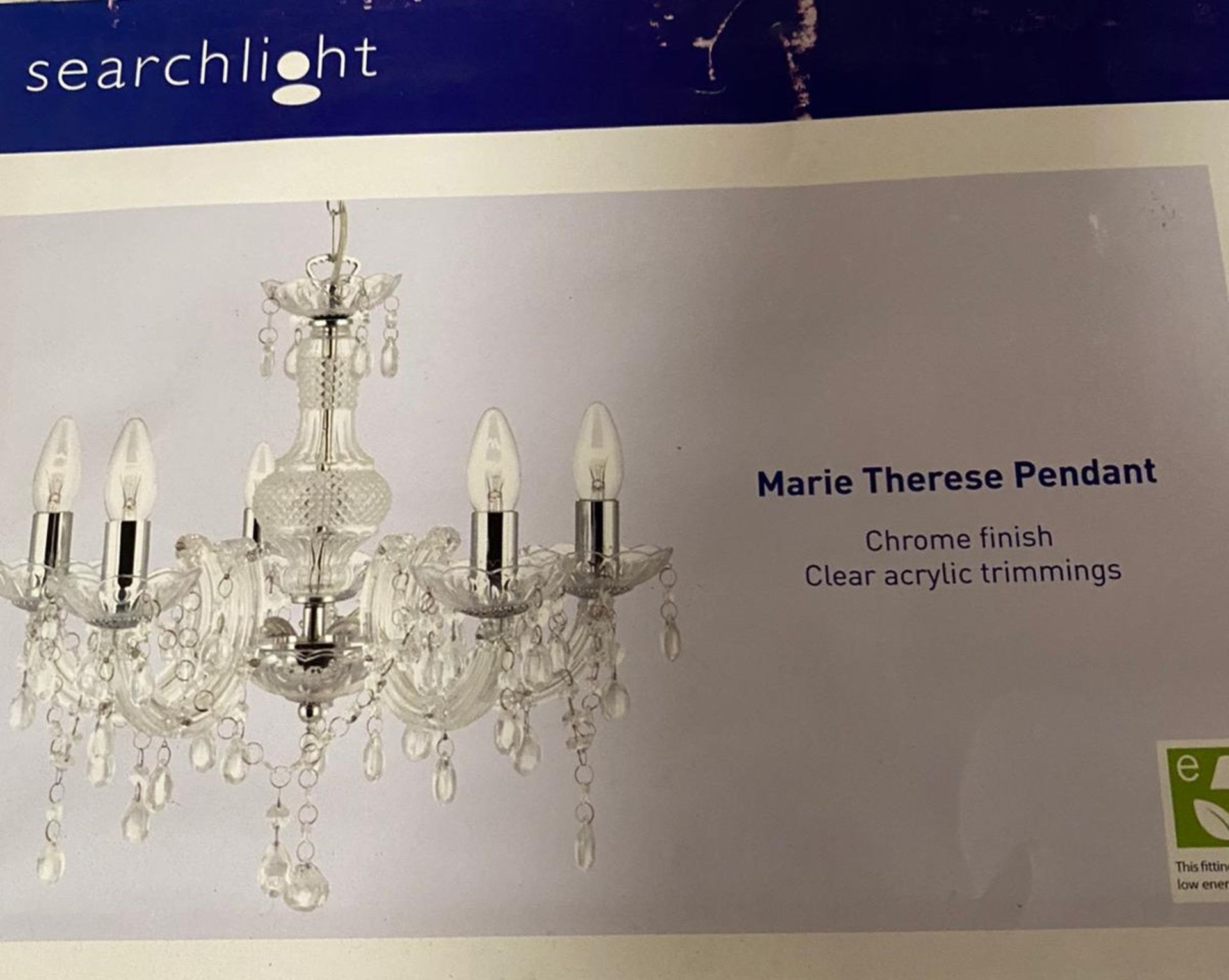 1 x Searchlight marie Therese Pendant in chrome - Ref: 1455-5CL - New and Boxed - RRP: £100.00 - Image 3 of 4