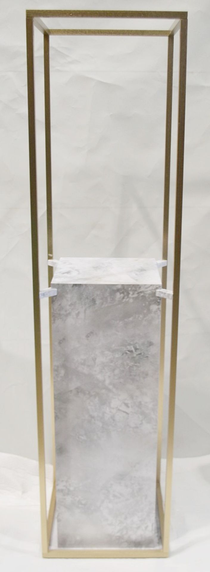 1 x 1.8 Metre Tall Freestanding Display Plinth With A Marble Effect Aestetic - Dimensions: H182 x - Image 2 of 4