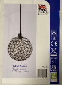 1 x Searchlight Bellis II Pendant in black chrome - Ref: 4145BC - New and Boxed Stock - RRP: £75