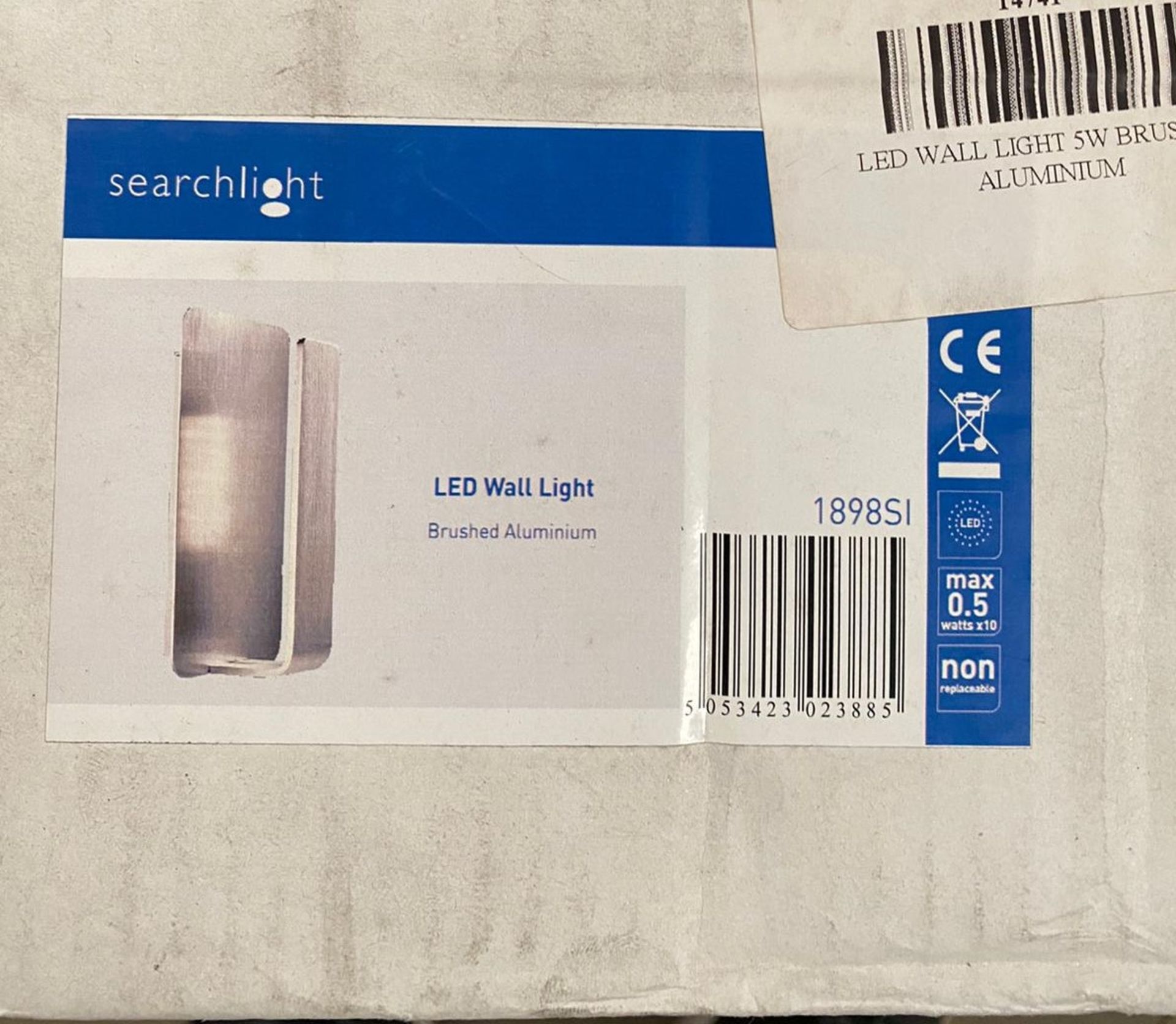 2 x Searchlight LED Wall Light in Brushed Aluminium - Ref: 1898SI - New and Boxed - RRP: £70(each)