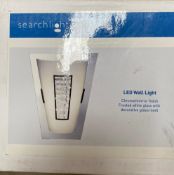 1 x Searchlight Chrome LED wall light with white glass - Ref: 3773-IP - New and Boxed - RRP: £110.40