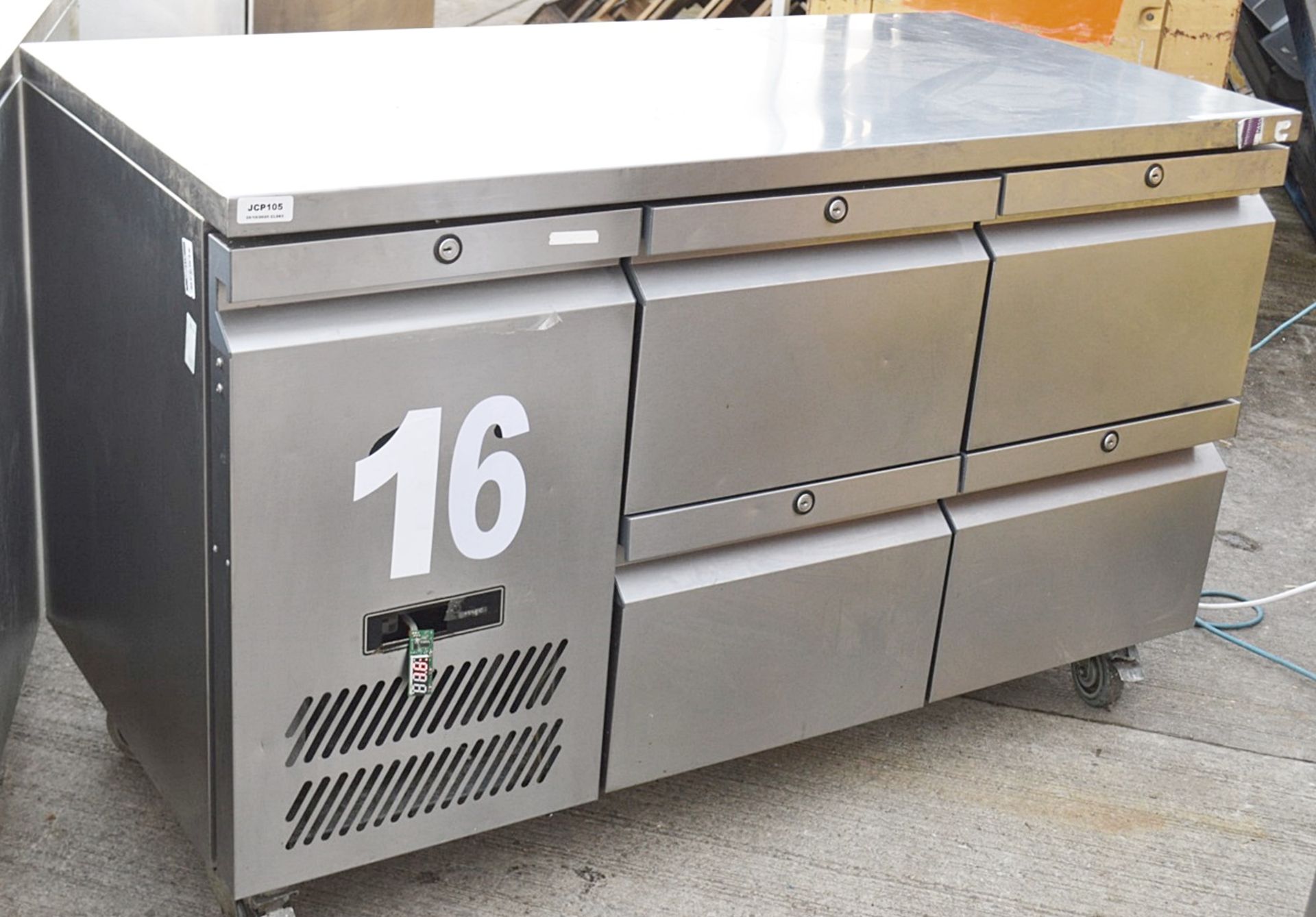 1 x WILLIAMS 'Jade' Stainless Steel Commercial Refrigerated Prep Counter With 4 Drawers - - Image 2 of 7