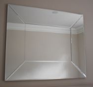 1 x Large Wall Mirror With Mirrored Border and Bevelled Edges - From an Exclusive Hale Property -