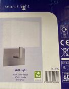 1 x Searchlight Wall light in satin silver - Ref: 5519SS - New and Boxed - RRP: £60