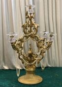 2 x Antique Gold Candlestands - Dimensions: 57x34cm - Ref: Lot 64 - CL548 - Location: Leicester