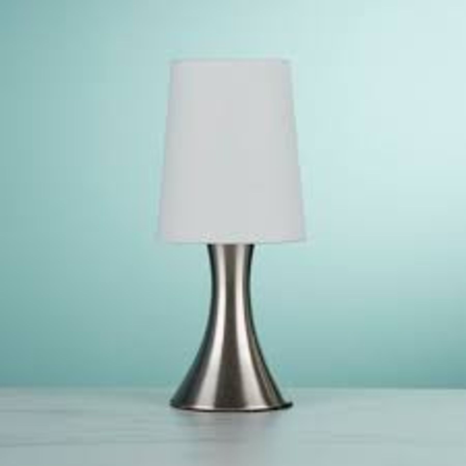 1 x Searchlight Touch Table Lamp in satin silver - Ref: 3922SS - New and Boxed Stock - - Image 3 of 4