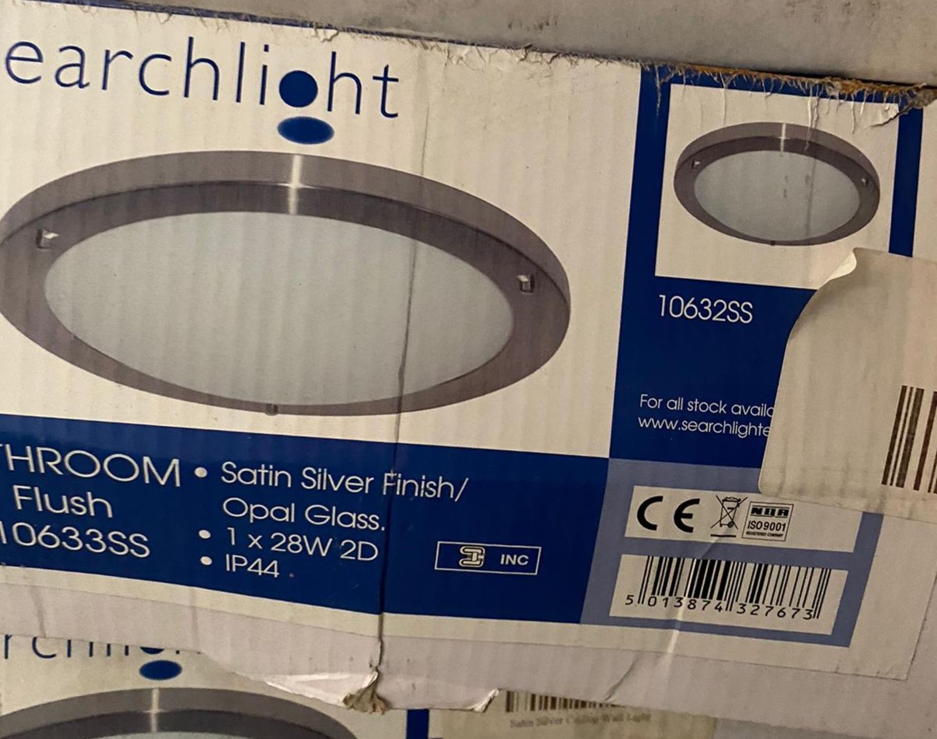 1 x Searchlight Bathroom Flush in a satin silver finish - Ref: 10632SS - New and Boxed - RRP: £60.00