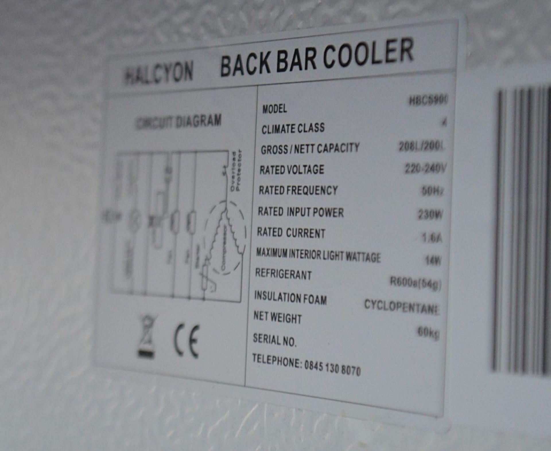 1 x HALCYON Commercial Sliding 2-Door Back Bar Cooler - Model: HBCS900 - Original RRP £720.00 - Image 7 of 8