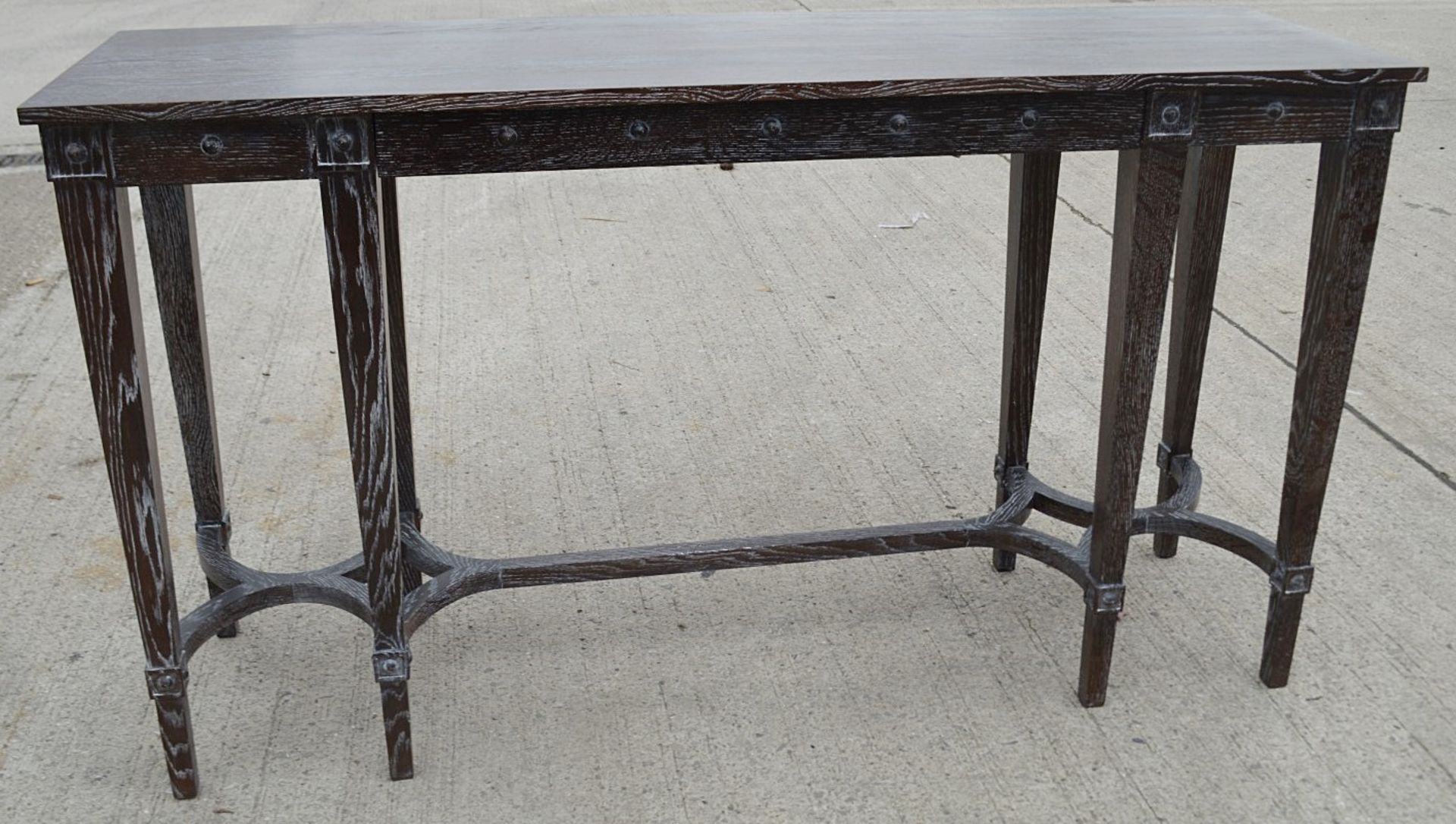 1 x JUSTIN VAN BREDA 'Rose' Console Table In Cerused Oak With Drawer - Original Price £3,898 - Image 5 of 10