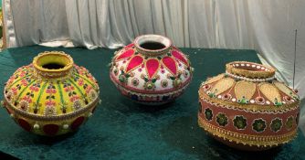 3 x Assorted Indian Pots - Dimensions: Mixed - Ref: Lot 101 - CL548 - Location: Near Market