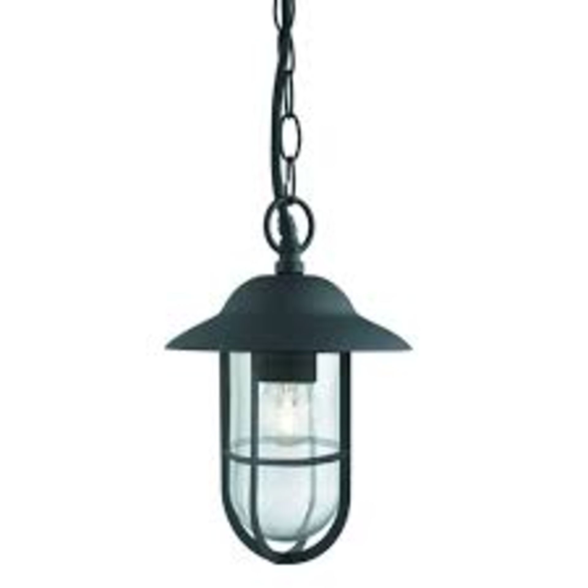 1 x Searchlight Well Glass Outdoor Pendant in matt black - Ref: 2191BK - New and Boxed - - Image 4 of 4