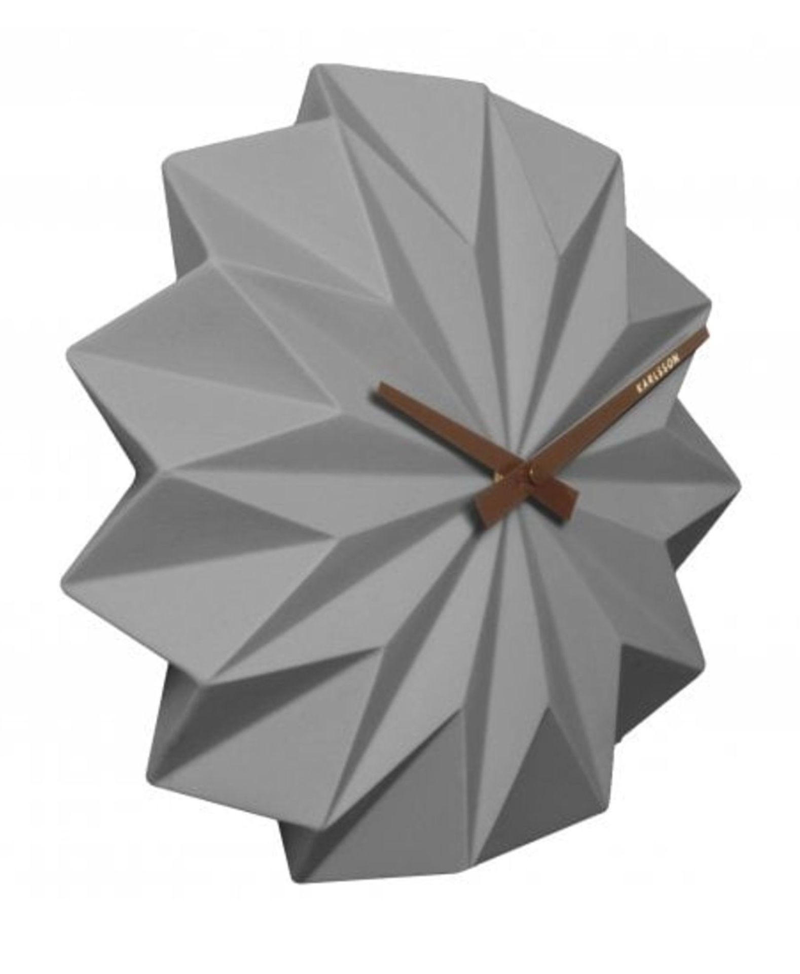 1 x Karlsson Origami Wall Clock - Ceramic Wall Clock in Grey With 27 cms Diameter - Brand New and - Image 2 of 3