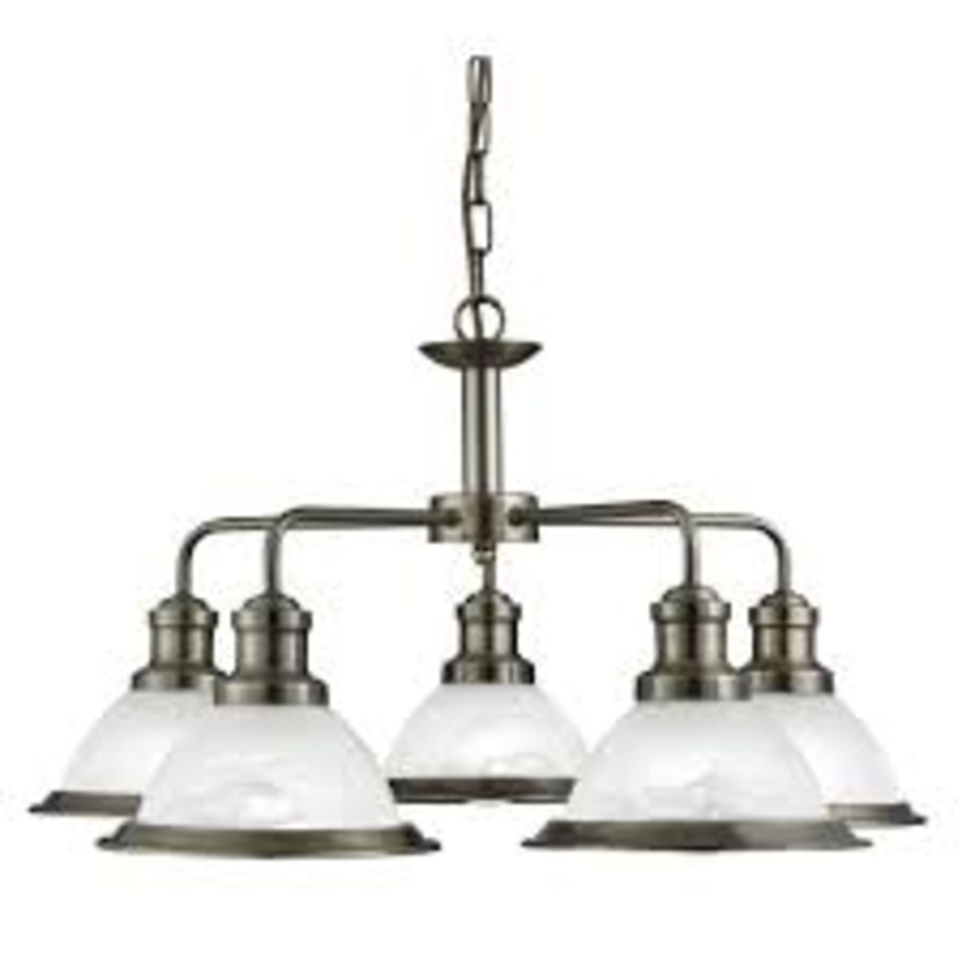1 x Searchlight Industrial Ceiling Light in Antique Brass - Ref: 1595-5AB -New and Boxed - RRP: £150 - Image 2 of 5
