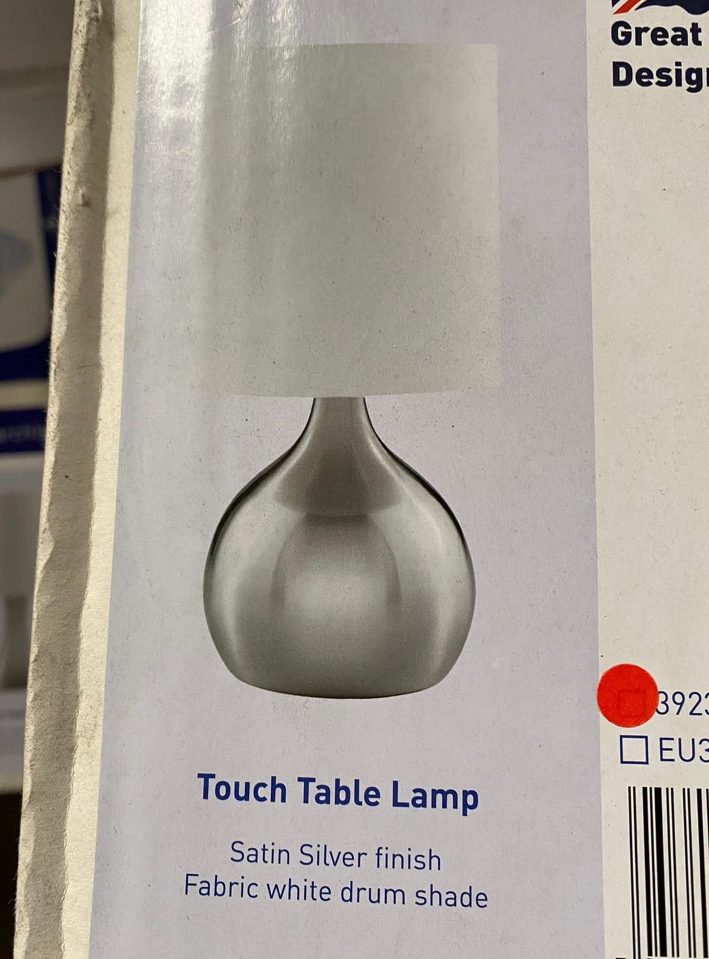 2 x Searchlight Touch Table Lamp in a satin silver finish - Ref: 3923SS - New and Boxed - - Image 3 of 4