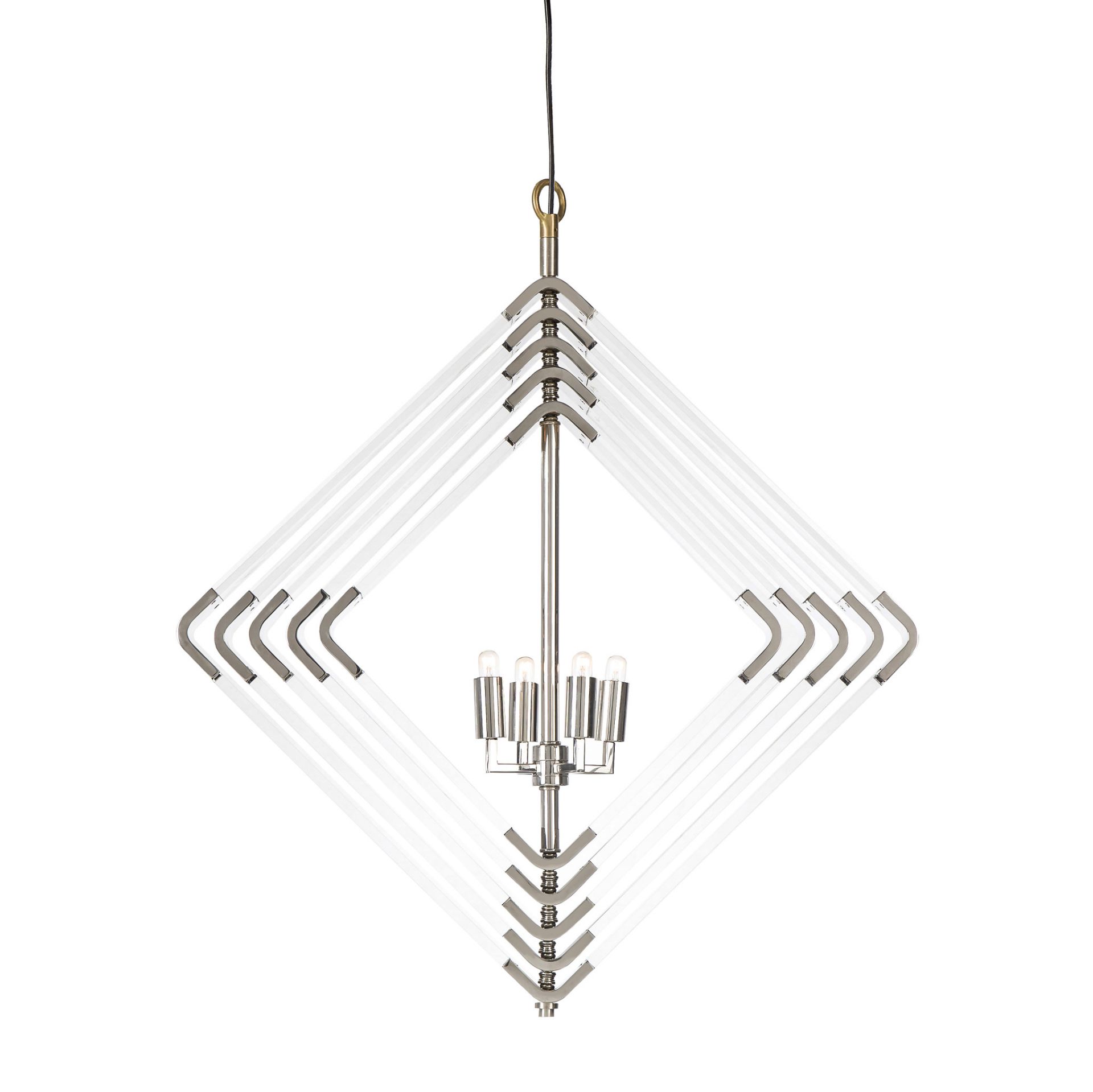 1 x Sonder Living Spiral Acrylic Diamond Light with Brass Finish - New Boxed Stock - Ref: FG1007210