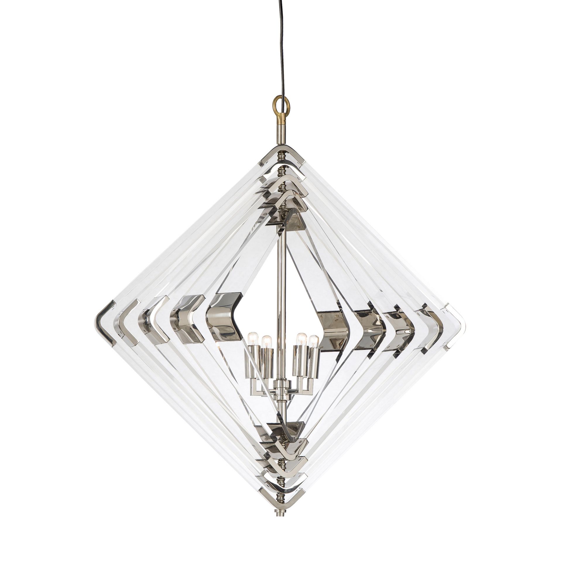 1 x Sonder Living Spiral Acrylic Diamond Light with Brass Finish - New Boxed Stock - Ref: FG1007210 - Image 3 of 4