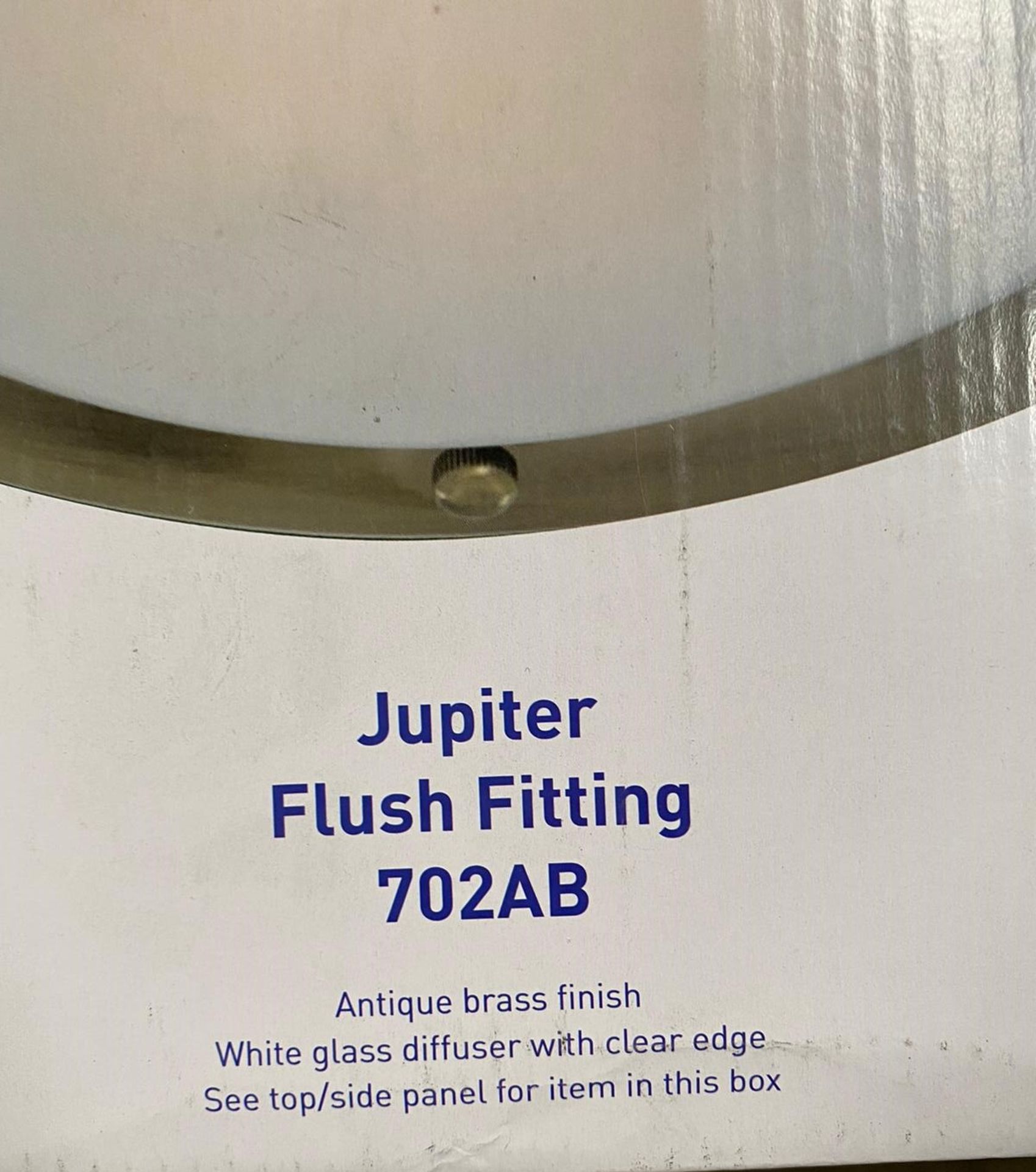 3 x Searchlight Jupiter Flush Fitting in Antique Brass- Ref: 702AB - New and Boxed stock - Image 4 of 4