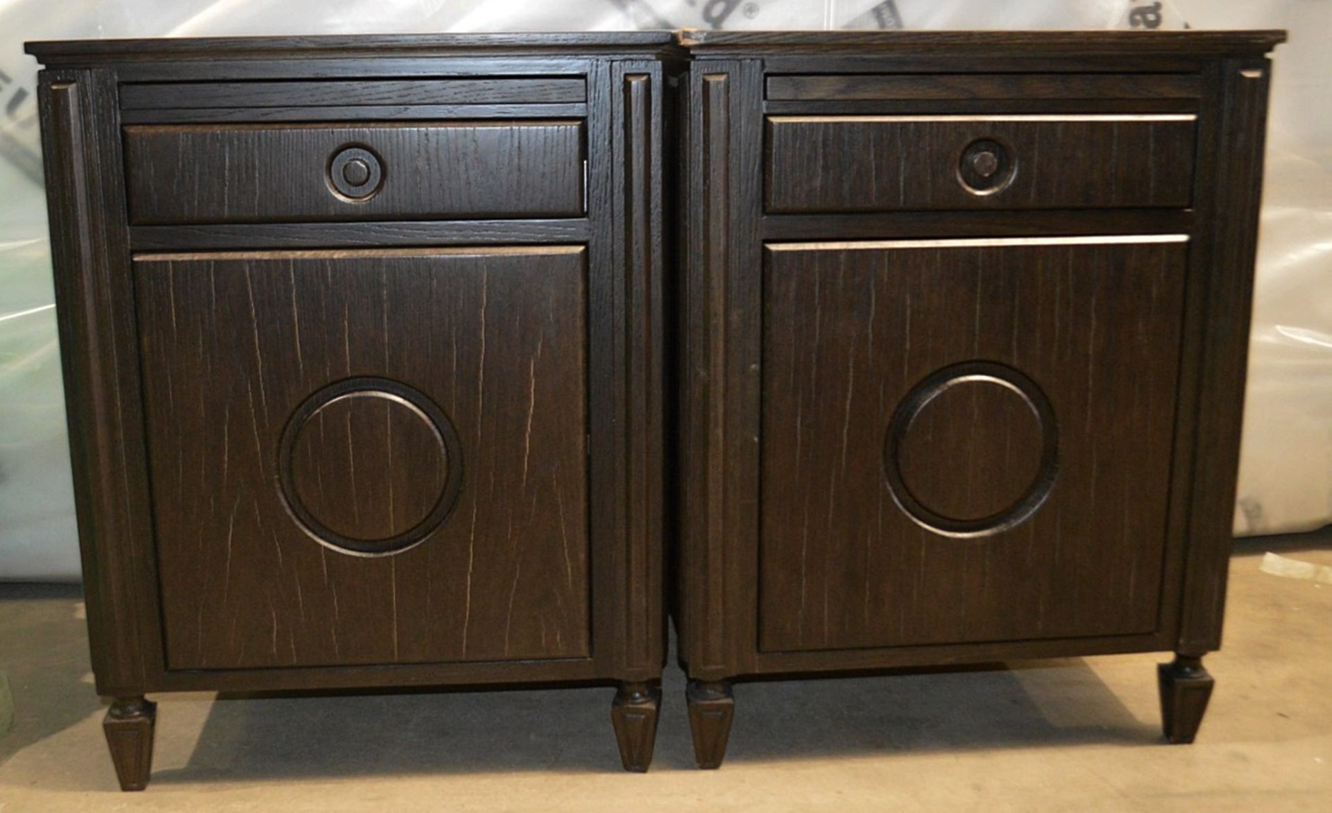 A Pair Of JUSTIN VAN BREDA 'Amelia' Bedside Cabinets In Dark Grey Oak - Total Original Price £2,720 - Image 2 of 10