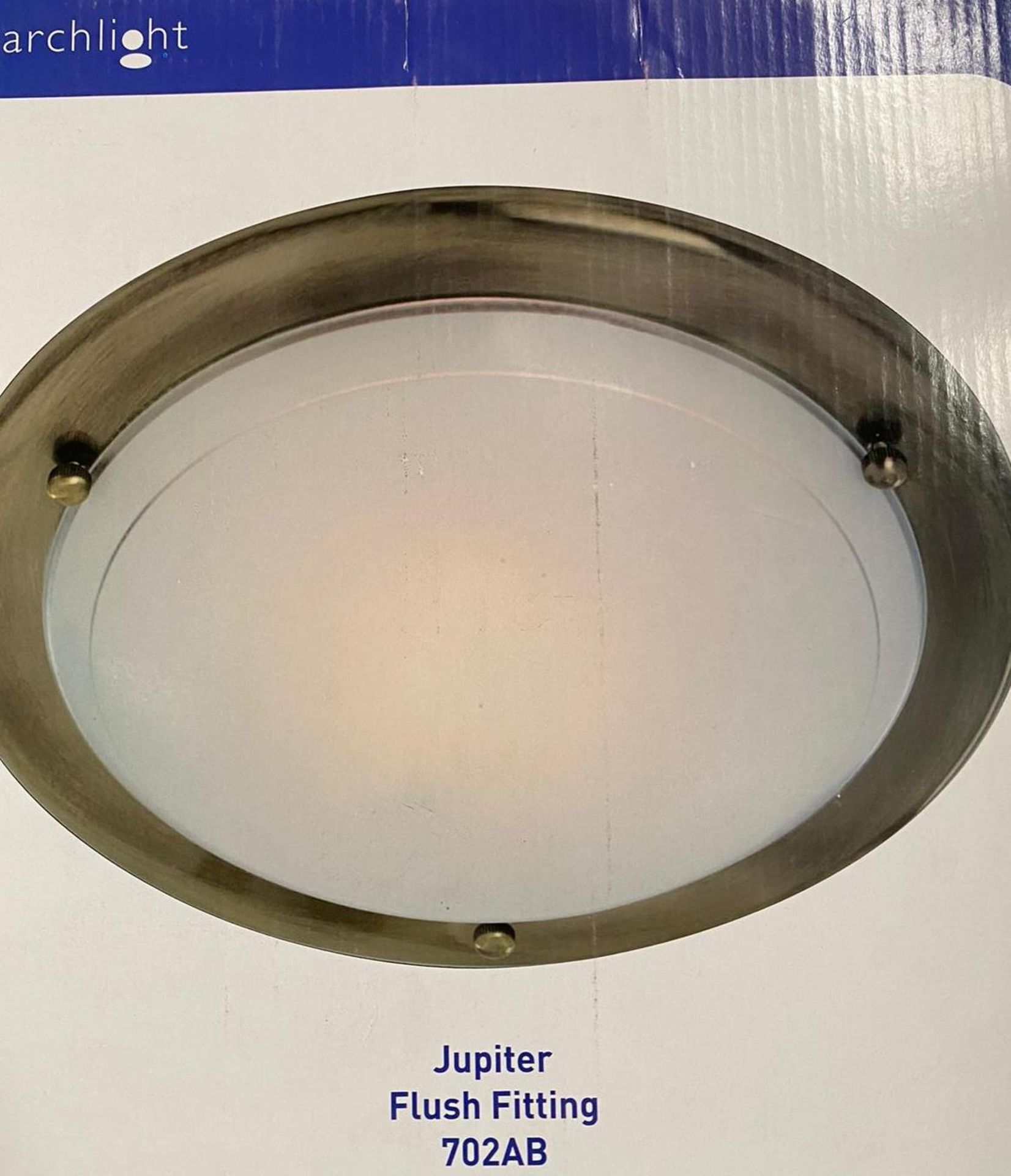 3 x Searchlight Jupiter Flush Fitting in Antique Brass- Ref: 702AB - New and Boxed stock - Image 2 of 4